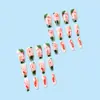Set de 24 Piezas de Uñas Populares Duraderas Portátiles, Arte de Uñas de Loto a la Moda, Frescas y Elegantes Pegatinas de Uñas de Carpa