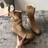 Nuevas botas cortas de suela gruesa estilo Western, botas Martin, botas de montar para mujer, botas de media pantorrilla para otoño e invierno, popular estilo de mezclilla 2026