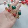 Pulsera de Cuentas Cilíndricas de Cristal de Ágata Natural para Hombres y Mujeres Pulsera Passepartout Pulsera de Ágata y Cuentas de Arroz Regalo para Transmisión en Vivo