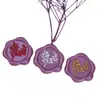 Pegatinas de Sellos de Cera Vegetal con Romero en Múltiples Colores para Sellar Sobres