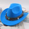 Chapéu Top Étnico Chapéu de Cowboy Ocidental Xizang Xizang Chapéu de Performance Chapéu de Lã Chapéu de Lã Retrô Centro-Europeu e Americano