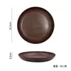 Prato de Frutas com Textura de Madeira Doméstico Bandeja de Osso de Plástico de Grau Alimentício Prato de Frutas Bandeja Redonda para Catering Comercial Prato Estilo Ins