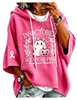 Nueva sudadera de Halloween transfronteriza 2026 con estampado de letras, sudadera con capucha para mujer con diseño independiente y forro polar pequeño
