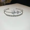 Pulseira de pérolas com contas e adornada com diamantes ultra brilhantes em estilo minimalista europeu e americano, pulseira estilo corte vintage, joias femininas de luxo leve e de alta qualidade