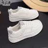 Zapatos Blancos de Cuero Genuino Suela Gruesa para Mujer 2026 Nuevo Otoño Versátiles Transpirables Casuales Deportivos Que Aumentan la Altura No Cansan los Pies Zapatos de Mujer