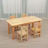 Juego de Mesa y Sillas de Madera Maciza para Jardín de Infantes, Mesa y Sillas para Guardería, Escritorio Pequeño de Madera para Aprendizaje y Escritura de Educación Temprana Infantil