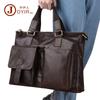 Maletín de Negocios Transfronterizo Cuero Genuino Bolso de Hombre Bolso Cruzado Horizontal para Hombre Bolso para Laptop de 17 pulgadas Cuero Vacuno de Primera Capa