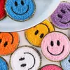 Etiqueta de bordado de computador toalha bordado borda dourada distintivo de rosto sorridente acessórios de vestuário patch adesivo patch tecido bordado patch de tecido