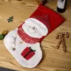 Nuevos Calcetines de Navidad Tejidos Rojos y Blancos Grandes Bolsa de Regalo Disfraz de Muñeco de Nieve Viejo Bolsa de Dulces Bolsa de Regalo Calcetines de Navidad