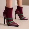 Botines con Correa a Juego de Nuevo Color Botas de Caballero Puntiagudas Botas de Tacón Fino Tallas 40-48 Botas de Comercio Exterior Amazon
