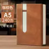 Cuaderno de aspecto elegante con ranura para bolígrafo, Bloc de notas de trabajo de oficina de cuero texturizado personalizado con logotipo impreso