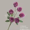 Flor Artificial com 6 Rosas Enroladas de Haste Alta, Decoração para Salão de Casamento, Arranjo de Flores para Sala de Estar em Casa, Flor Artificial Falsa para Atacado Transfronteiriço