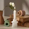Portavelas Cilíndrico Rayado Estilo Nórdico Ins Amapola Molde de Silicona Base para Velas de Aromaterapia DIY Molde de Yeso