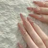 Verão Cristal de Gelo, Gradiente Suave, Estilo Puro Vibrante, Diamantes Cintilantes, Clareamento, Unhas Artesanais de Alto Padrão, Unhas Elegantes Usáveis Atacado