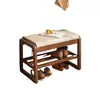 Banco para Trocar Sapatos de Madeira Maciça para Sala de Estar, Entrada de Casa, com Almofada Macia, Banco para Calçar Sapatos, Banco de Entrada, Armário de Sapatos, Aço Inoxidável