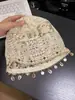 Gorro bohemio con decoración de concha hueca para mujer, transpirable y favorecedor para el rostro, gorro de malla holgada para primavera y verano, moderno