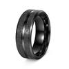 Anillo de acero inoxidable de 8 mm con baño de oro arena galvanizado, joyería de gran venta en Amazon, Europa y América, suministro en vivo, 2024