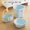 Kit de Higiene Pessoal para Dormitório Estudantil Bacia de Lavar Cesta de Banho Balde Plástico Conjunto de Três Peças Balde de Banho para Dormitório Estudantil Grande Capacidade