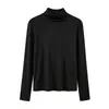 Blusa Térmica de Sete Camadas com Infravermelho Distante para Mulheres, Manga Longa para Outono e Inverno, Gola Alta Pequena, Gola Redonda, Pode Ser Usada como Camada Base ou Peça Externa, Amigável à Pele e Geradora de Calor