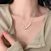 Exquisito Collar Versátil Estilo Coreano con Forma de Gota de Agua para Mujer, Moda Vintage, Cadena Elegante y Sencilla para Clavícula, Joyería Artística Creativa