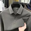 Camisa polo de manga larga con mezcla de lana transfronteriza para hombre, nuevo estilo otoño 2026, cuello camisero, color liso, camiseta básica casual para hombre