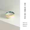 Conjunto de Chá Cerâmico Doméstico Estilo Dinastia Tang e Song com Padrão de Borboleta Branco, Azul e Dourado, Incluindo Bule, Gaiwan, Suporte para Bule, Xícara do Mestre, Xícara de Chá e Xícara de Degustação