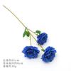 Buquê de flores de simulação azul, material de seda, flor falsa de plástico, decoração de sala de estar, decoração de mesa, casamento, arte de flores vermelhas