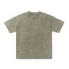 Camiseta de Hombre Estilo Americano 240g Manga Corta Algodón Puro Lavada Retro Desgastada Holgada Casual Camiseta Básica para Hombre