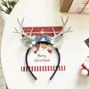 Nueva Diadema Navideña Luminosa de Astas con Lazo Copo de Nieve Tocado Ambiente de Fiesta Festiva Diadema para Foto
