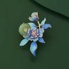 Broche de flor de peonía esmaltada de estilo chino, ramillete de temperamento con personalidad de alta gama para mujer, exquisito cheongsam, accesorios de ropa chinos, pin