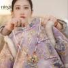 Ropa infantil Ningli para niñas, Hanfu 25, vestido cheongsam acolchado con forro polar y bordado chino de Año Nuevo para niñas pequeñas, color morado