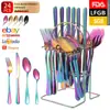 Juego de cubiertos de acero inoxidable Amazon transfronterizo 1010 estante para cuchillo de bistec, tenedor y cuchara vajilla occidental vajilla de regalo
