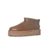 Pele de Ovelha e Lã Integrados Versátil de Inverno Pessoa Baixa Solado Grosso Aumento de Altura Quente Botas de Neve Simples Confortáveis Botas de Algodão Femininas