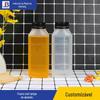 Tampa plástica multi-tipo frasco plástico quadrado frasco de suco de bebida PP fornecedor fabricante frasco plástico para líquidos
