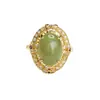 Anillo de Jade Hetian Natural Guan Yu Anillo de Jade Agua Clara Joyería Estilo Palacio Venta al por Mayor Dropshipping S4051703L