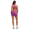 Mono de Yoga con Cremallera Todo en Uno Transfronterizo, Mono Deportivo con Diseño de Espalda Hueca, Mono para Correr y Fitness Q22