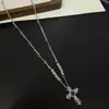 Collar Colgante de Cruz con Microincrustaciones de Circonita Estilo Y2K Dulce y Fresco para Mujer, Cadena Larga para Suéter de Estilo Gótico de Lujo Ligero