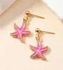 Pendientes Nuevos de Verano Estilo Playa Océano Aleación Gota de Aceite Estrella de Mar Pendientes Europeos y Americanos Joyería Transfronteriza de Lujo Ligero de Moda para Mujer