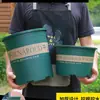 Nuevo Macetero de Galón Corto y Robusto de Segunda Generación de Plástico para Rábano Verde Rosas Suculentas Diámetro Grande Maceta de Galón Engrosada Envoltura de Anillo de Resina