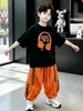Ropa para niños para niños, traje de verano de manga corta, nuevo estilo de verano 2026 para niños mayores, deportivo, genial, elegante y moderno