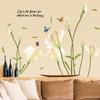 Pegatinas de flores de lirio blanco más vendidas románticas para dormitorio sala de estar pared de TV fondo decorativo pegatinas de pared 8012 mismo estilo