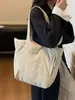 Bolsas para Mulheres 2025 Outono e Inverno Nova Bolsa Tote de Algodão de Grande Capacidade Estilo Coreano Simples Leve Bolsa de Ombro
