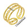 Anillo liso de acero inoxidable 304 con tres capas, ligero, de lujo, moderno, con diseño de nicho para mujer, estilo moderno.