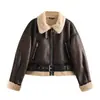 Moda Urbana Versátil de Calle, Estilo Nuevo Otoño e Invierno 2025, Chaqueta Corta Todo en Uno de Piel Personalizada 8073273