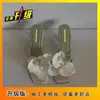 Sandalias de Playa Clip-On Decorativas de Tacón Alto Estilo Nuevo Transfronterizas Europeas y Americanas de Moda Florales Celebridad de Internet para Viajes 2024 Venta al por Mayor Talla Grande