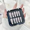 Caixa de Armazenamento de Unhas Vestíveis Feita à Mão Tampa Transparente Fundo Transparente Acrílico Unha Vestível Caixa de Embalagem Atacado