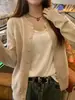Chaqueta Cardigan Mujer Nueva Primavera Otoño Delgada Ropa Exterior Tejidos Suéter de Principios de Otoño Suelto Manga Larga Superior Para Ropa Exterior