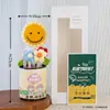 Regalo del Día del Maestro: Portalápices de Ramo de Girasol Tejido Producto Terminado Decoración de Escritorio para Maestros de Escuela Primaria y Jardín de Infancia