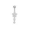 Piercing de Umbigo Novo Modelo Transfronteiriço de Aço Inoxidável com Zircônia Stud de Umbigo Pingente de Borboleta Coração Flor Anel de Umbigo