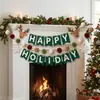 Exclusivo para ventas transfronterizas: Set de tres piezas de pancarta de fieltro navideño, banderín de letras, cadena de pompón de reno, adornos de árbol de Navidad, OEM